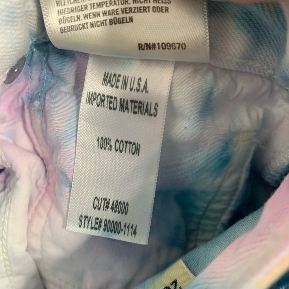 Citizens Of Humanity Custom Tie Dye Scalloped Hem High Rise Denim Shorts - Picture 11 of 14